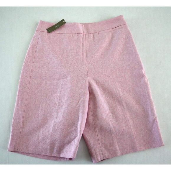 J. Crew AJ662 Women's Sz 6 Pink High Rise Linen Bermuda Shorts $98+ - Picture 1 of 7